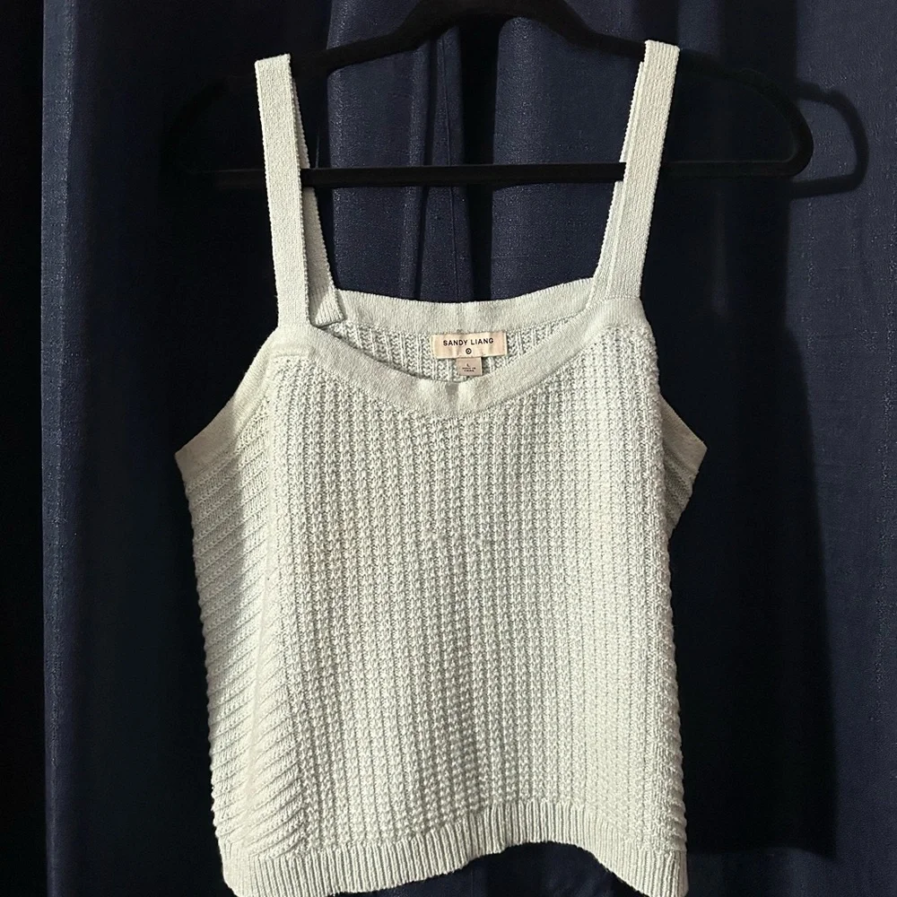 Sandy Liang Target Collab Baby Blue knit Tank Top - Picture 1 of 4